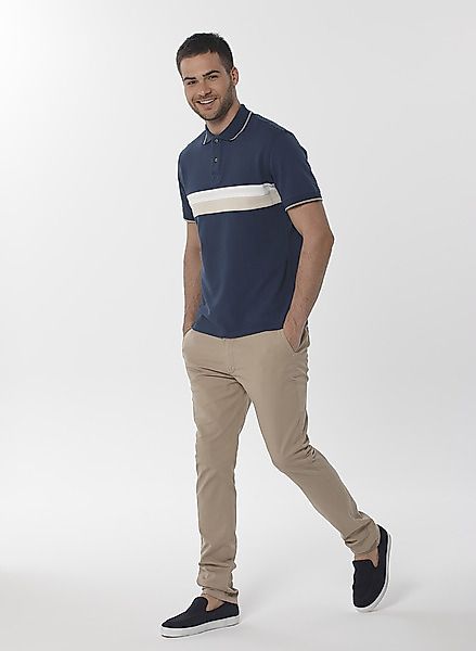 Poloshirt Aus Bio-baumwolle Mit Kontrast Streifen günstig online kaufen