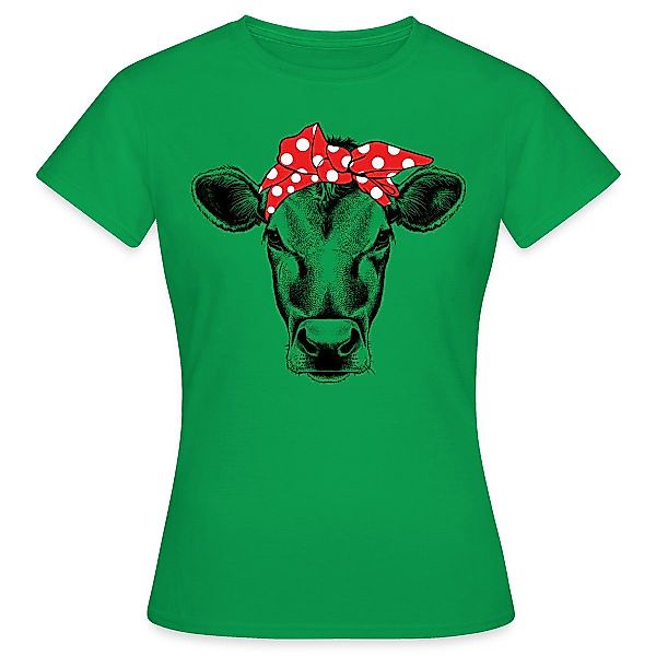Spreadshirt T-Shirt Rockabilly Bandana Kuh Frauen günstig online kaufen