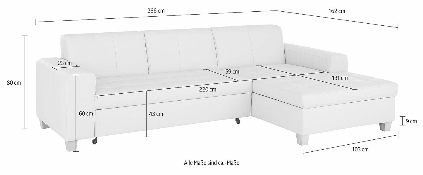Home affaire Ecksofa Corby L-Form, wahlweise günstig online kaufen