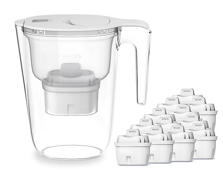 Philips Wasserfilter »Philips Wasserfilter-Kanne 2,6L weiß inkl. 12 Filterk günstig online kaufen