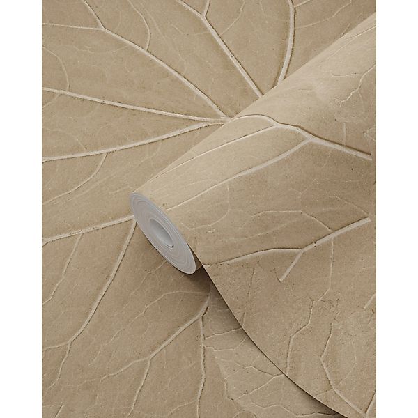 ESTAhome Tapete Blätter Sandbeige 50 x 900 cm 139917 günstig online kaufen