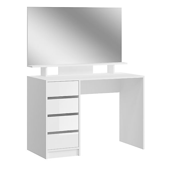 Inn.Furn Schminktisch Weiß Hochglanz 110 cm mit Schubladen Adele günstig online kaufen