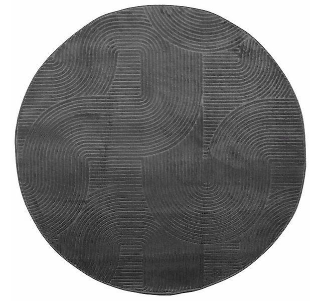 vidaXL Teppich Teppich IZA Kurzflor Skandi-Stil Anthrazit Ø 80 cm, Runde, H günstig online kaufen