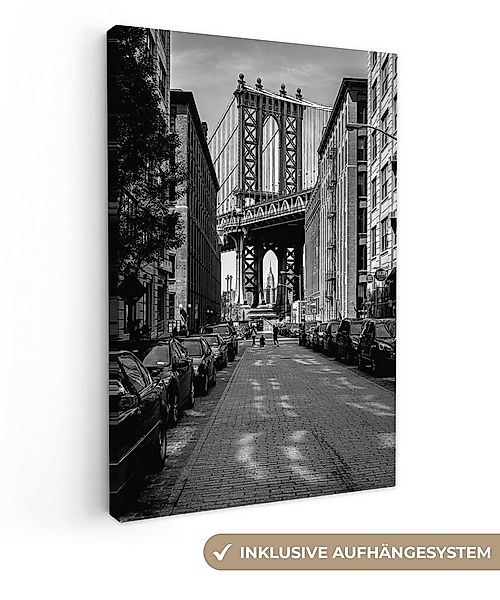 OneMillionCanvasses® Leinwandbild New York - Dumbo - Schwarz - Weiß, Fotodr günstig online kaufen