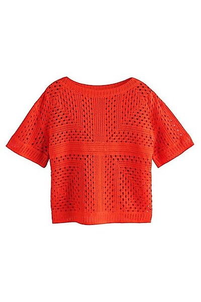 Next Kurzarmpullover T-Shirt mit gehäkeltem Ausschnitt günstig online kaufen