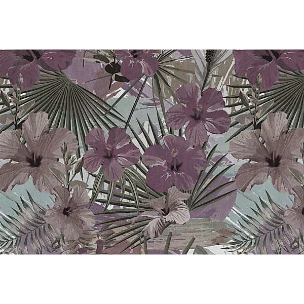 Fototapete Blumen Dschungel Hibiskus Lila Blau 4,00 m x 2,70 m FSC® günstig online kaufen