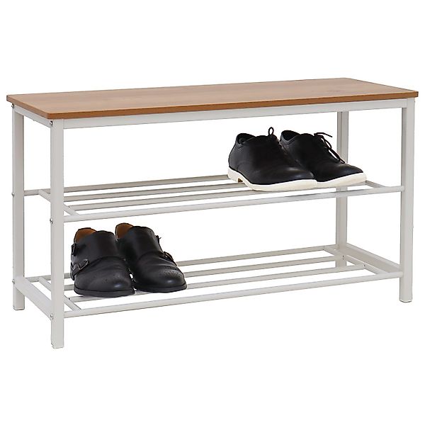 DuneDesign Schuhregal Schuhbank mit Sitzfläche Holz günstig online kaufen