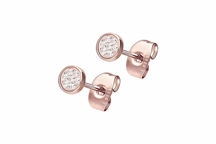 FILANGO Paar Ohrstecker Chirurgenstahl Ohrstecker DISC + EINGEFASSTE KRISTA günstig online kaufen