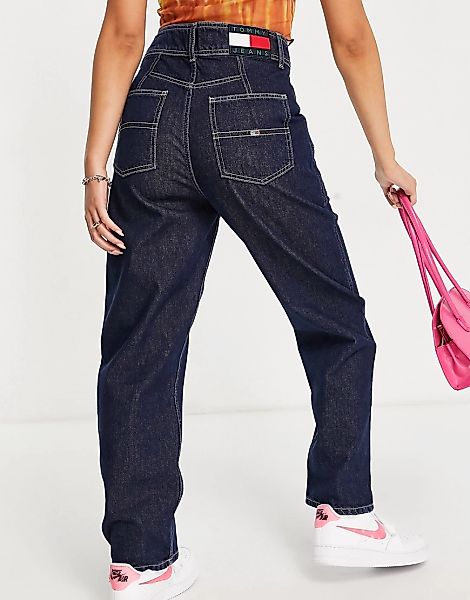 Tommy Jeans – Legere Utility-Hose in dunkler Indigo-Waschung-Blau günstig online kaufen