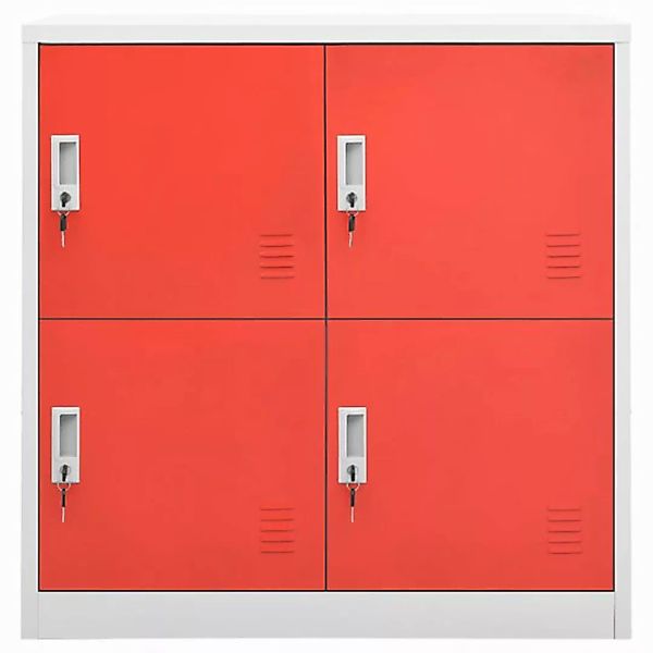 vidaXL Mehrzweckschrank Schließfachschrank Hellgrau und Rot 90x45x92,5 cm S günstig online kaufen