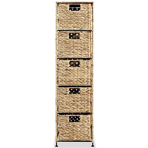 vidaXL Fächerschrank Standregal mit 5 Körben 25,5x37x100 cm Wasserhyazinthe günstig online kaufen