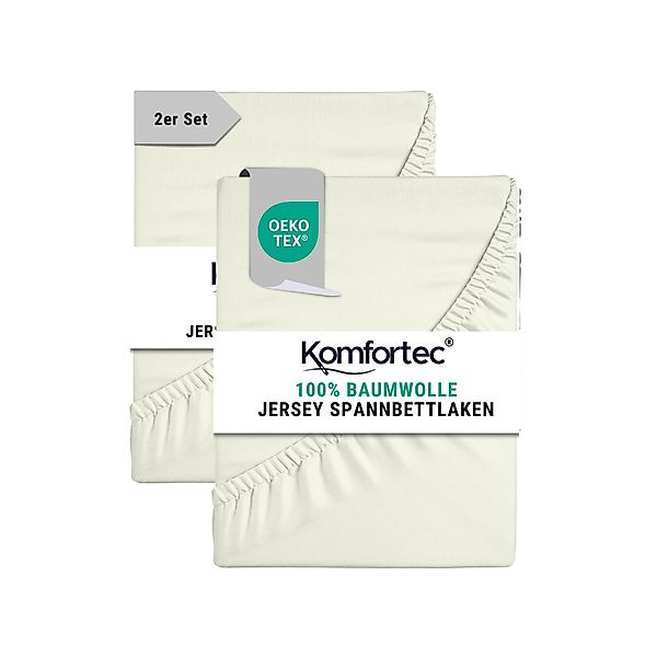 Komfortec Spannbettlaken Jersey Spannbettuch, 90x200, 140x200, günstig online kaufen
