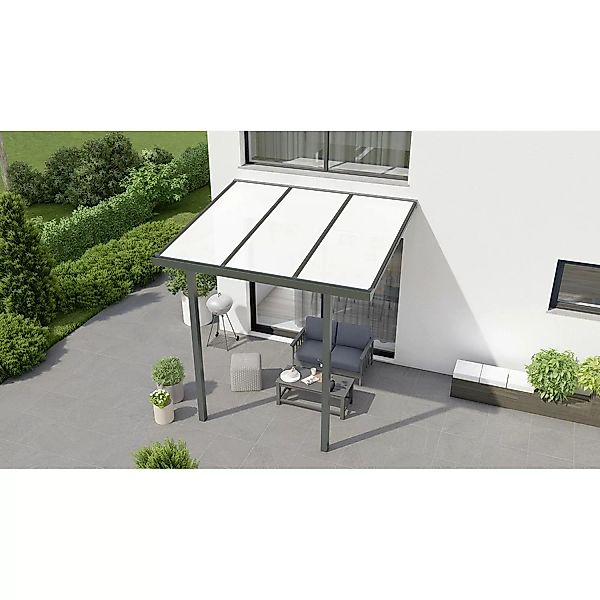 Terrassenüberdachung Basic 300 cm x 250 cm  Anthrazit Glanz PC Opal günstig online kaufen