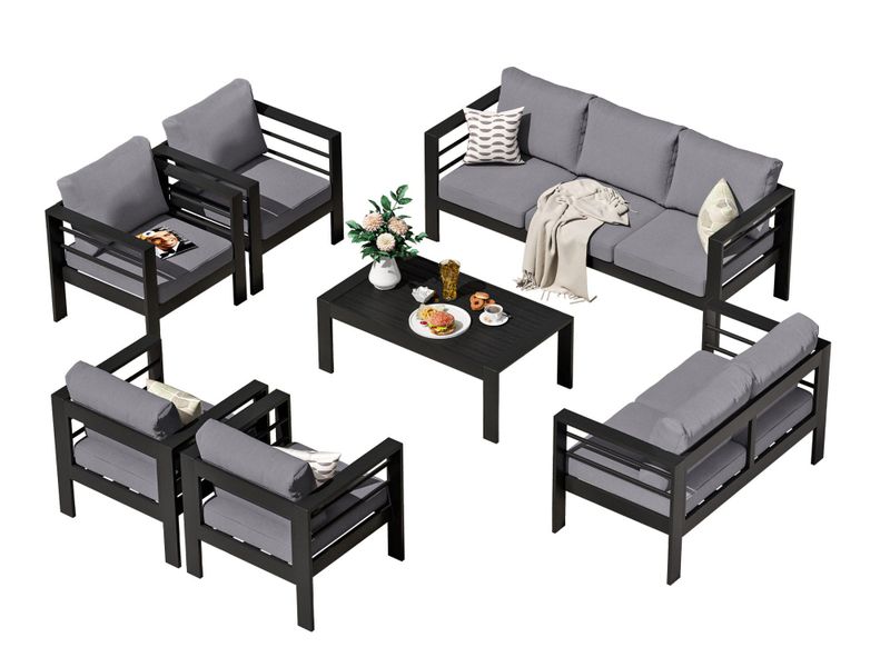 MeXo Gartenlounge-Set Terrassenmöbel Set 8-10 Personen günstig online kaufen