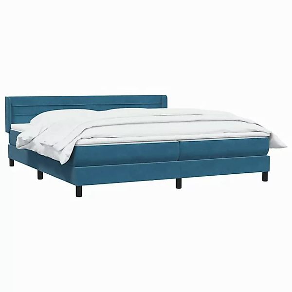 vidaXL Bett Boxspringbett mit Matratze Dunkelblau 200x210 cm Samt günstig online kaufen