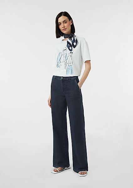 comma Weite Jeans Jeans-Hose Elastische Wide-Leg-Jeans günstig online kaufen