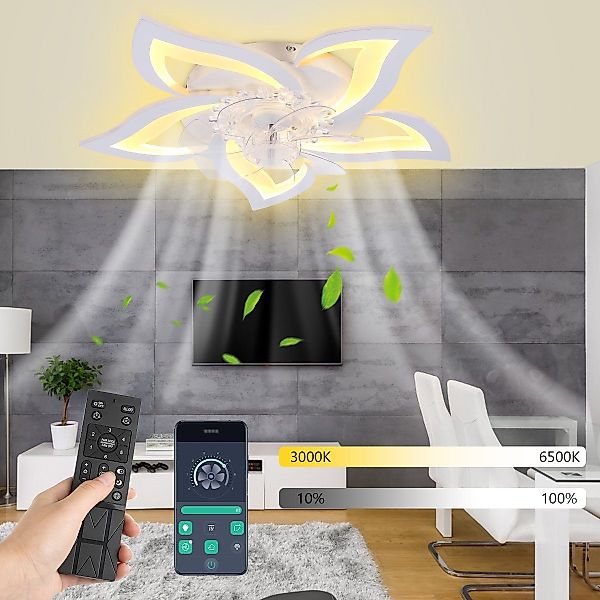 WILGOON LED Deckenleuchte 60W LED Deckenventilator günstig online kaufen