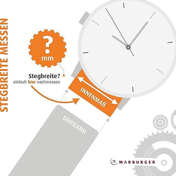 MARBURGER Uhrenarmband 22mm Kunststoff PU XL günstig online kaufen