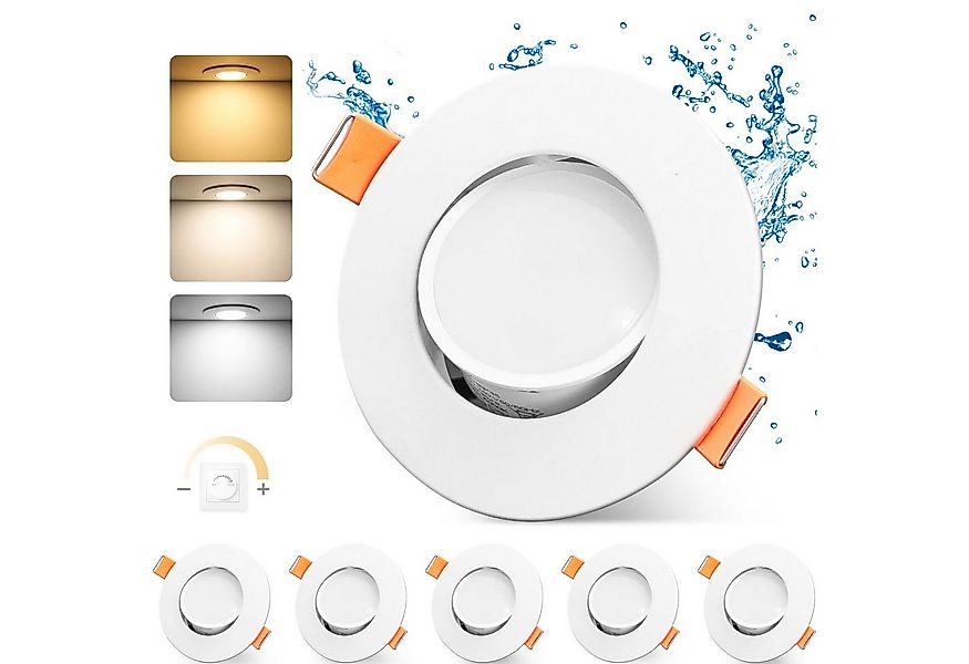 GeyouLux LED Einbaustrahler Dimmbar 68-80mm 4.9W Ultra Flach LED Spots, 45° günstig online kaufen