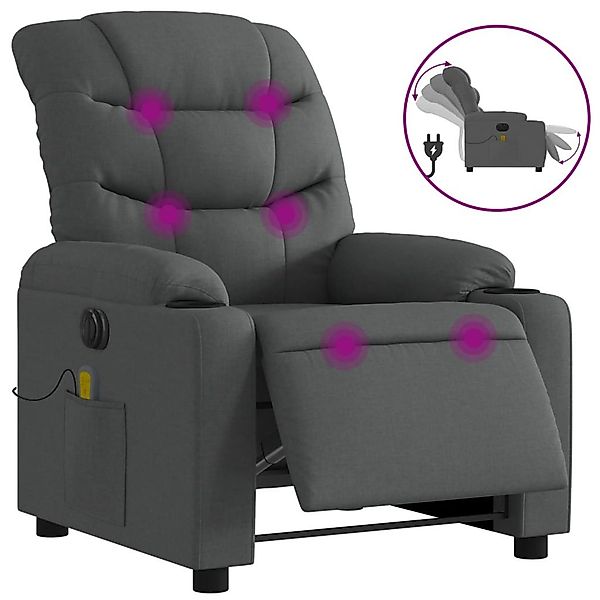 vidaXL Sessel Massagesessel Elektrisch Dunkelgrau Stoff günstig online kaufen