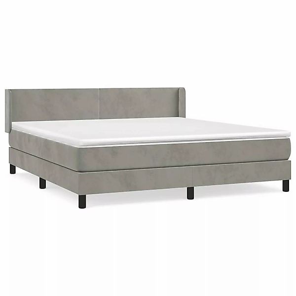 vidaXL Boxspringbett mit Matratze Hellgrau 160x200 cm Samt1397654 günstig online kaufen