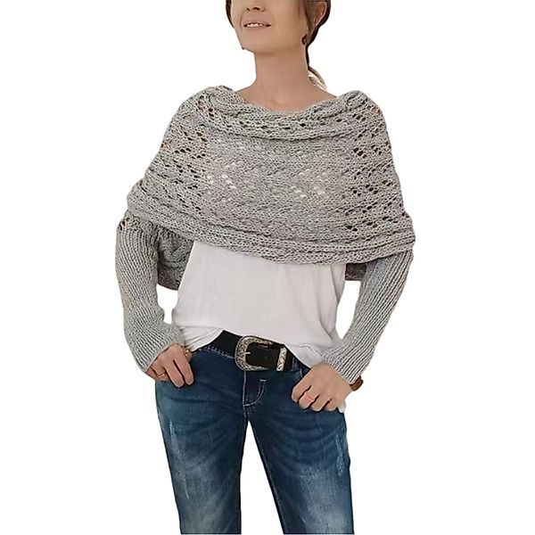 Refttenw Schal mit Ärmeln Damen WickelPullover günstig online kaufen