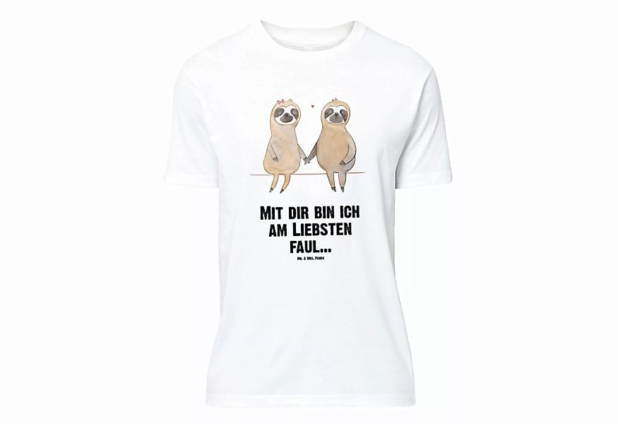 Mr. & Mrs. Panda T-Shirt Faultier Pärchen - Weiß - Geschenk, Liebe, gemeins günstig online kaufen