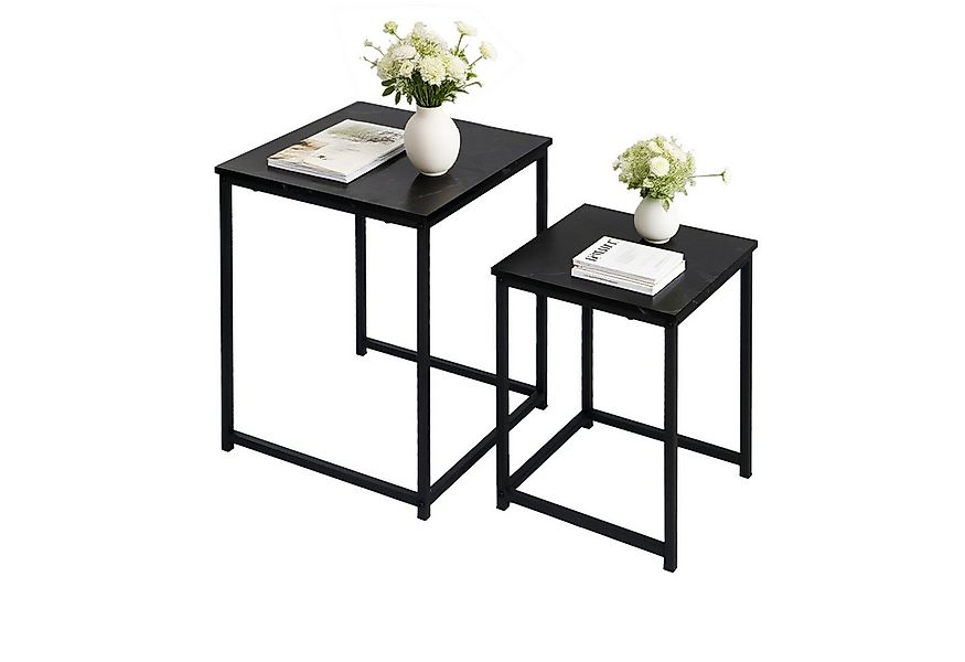 KAHOO Couchtisch Quadratischer Beistelltisch 2er-Set Schwarz (2er-Set), 40x günstig online kaufen