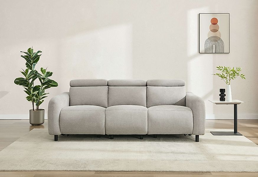 Home affaire 3-Sitzer "SKAANE Struktur-Sofa, 229 cm, manuelle-u. elektrisch günstig online kaufen