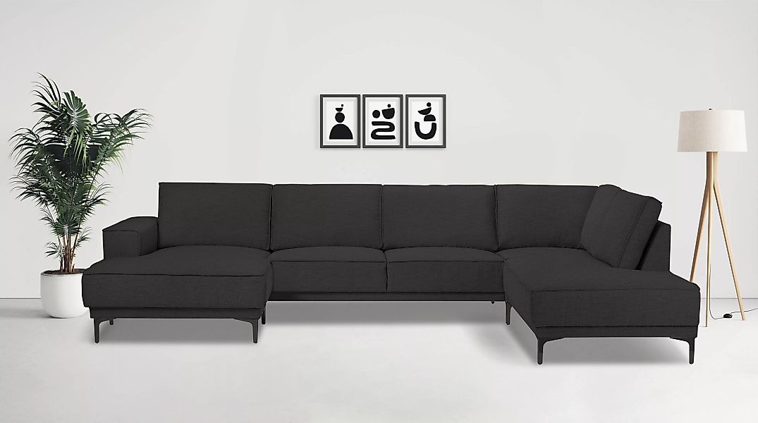 Places of Style Wohnlandschaft "XXL Sofa Oland, Struktur, Flachgewebe, Luxu günstig online kaufen