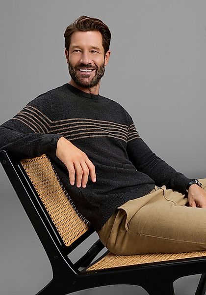 Man's World Rundhalspullover Neue Kollektion! Highlight Bruststreifen aus B günstig online kaufen