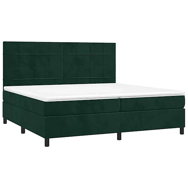 vidaXL Boxspringbett mit Matratze & LED Dunkelgrün 200x200 cm Samt 3136146 günstig online kaufen