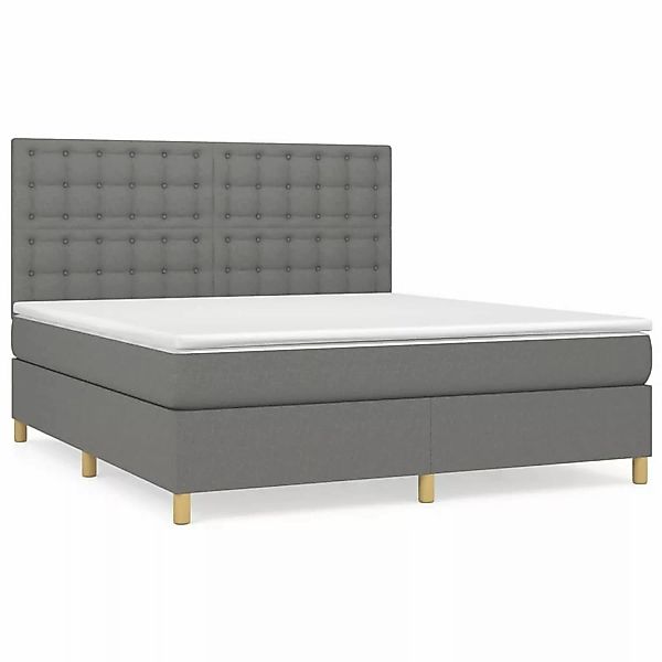 vidaXL Boxspringbett Boxspringbett mit Matratze Dunkelgrau 160x200 cm Stoff günstig online kaufen