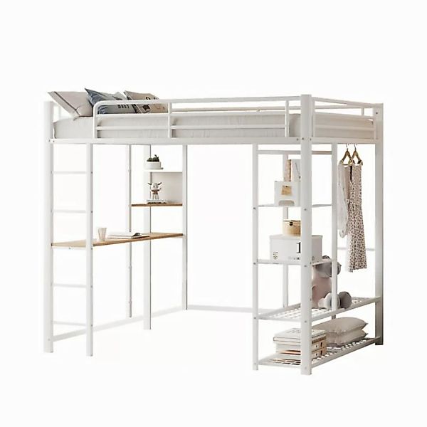 HAUSS SPLOE Kinderbett 90x 200cm mit Leiter, Kinderbett mit Tisch, Ablagefä günstig online kaufen