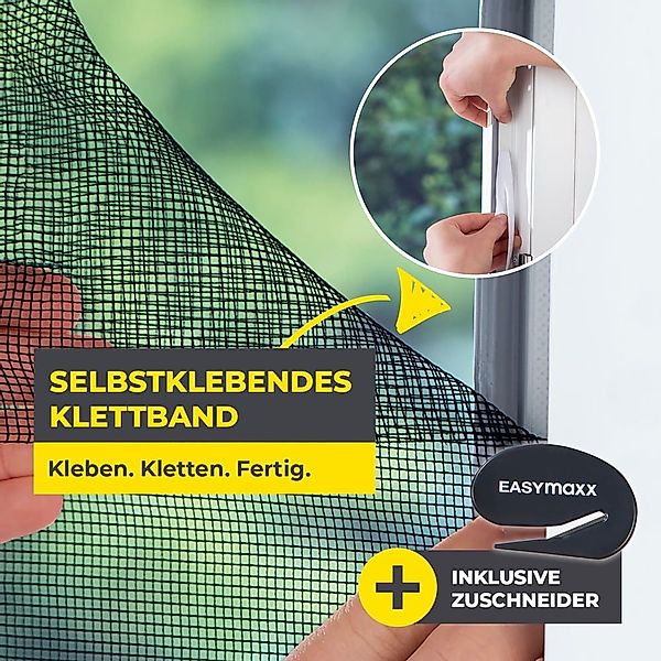 EASYmaxx Insektenschutz-Fensterrahmen Moskitonetz Insektenschutzgitter 110x günstig online kaufen