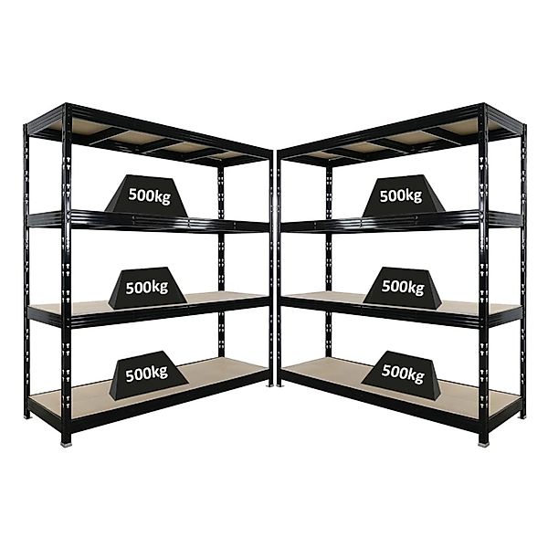 PROREGAL Mega Deal 2x Profi Schwerlastregal Rhino HxBxT 200x200x60cm 4 Span günstig online kaufen