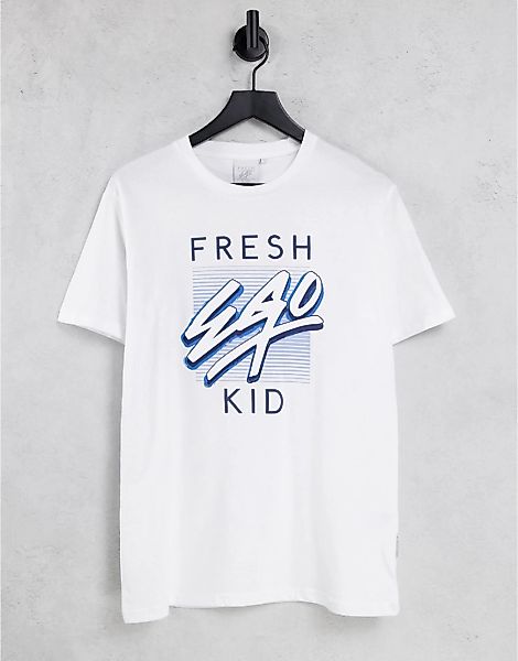 Fresh Ego Kid – T-Shirt in Weiß mit großem Print günstig online kaufen