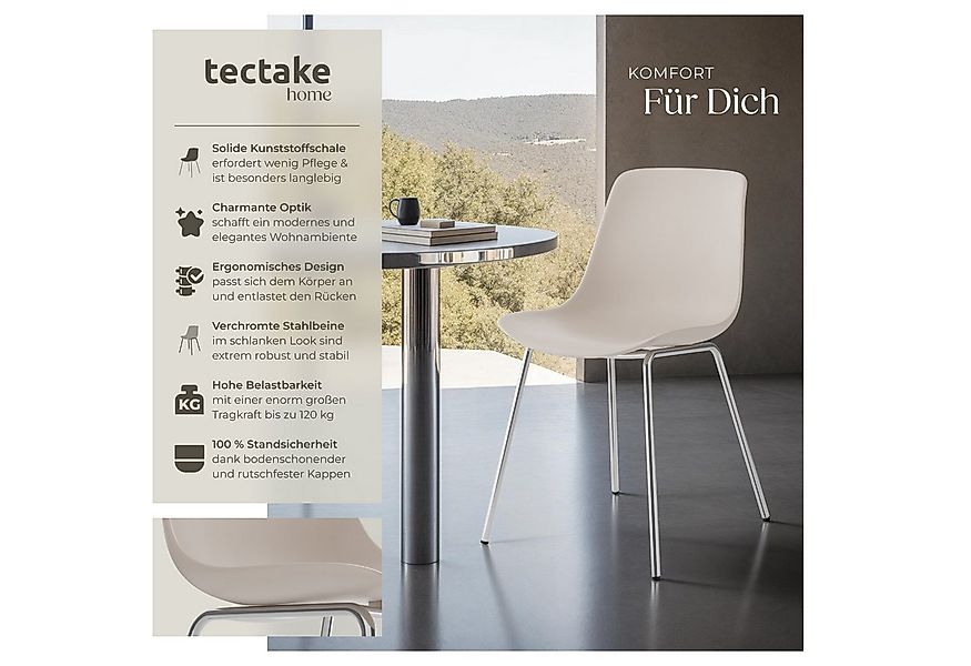 tectake Esszimmerstuhl Kunststoffstühle Mave, ergonomisch, Belastbarkeit 12 günstig online kaufen
