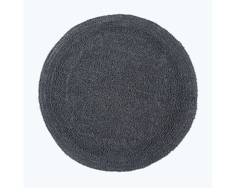 Homescapes Badematte Runde Battematte grau 80 cm aus 100% Baumwolle, Höhe 2 günstig online kaufen