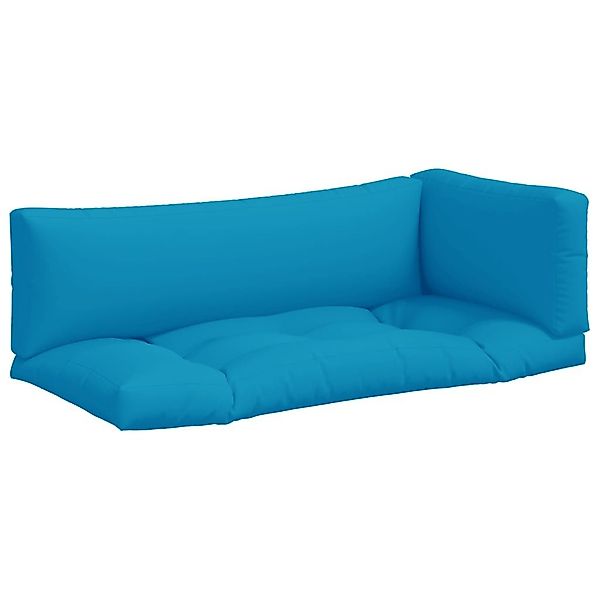 vidaXL Sitzauflage Palettenkissen 3-tlg. Hellblau Stoff, günstig online kaufen