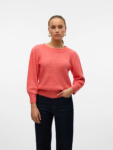 Vero Moda Rundhalspullover "VMVIGGA 3/4 RIB PULLOVER GA BOO REP" günstig online kaufen