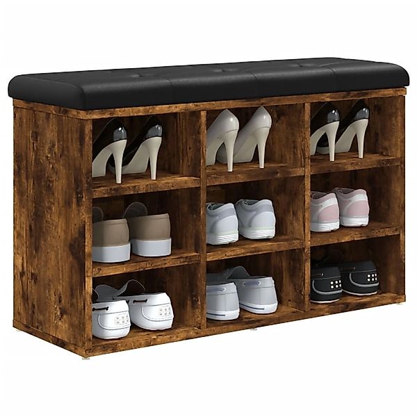 vidaXL Sitzbank Schuhbank Räuchereiche 82x32x50 cm Holzwerkstoff günstig online kaufen