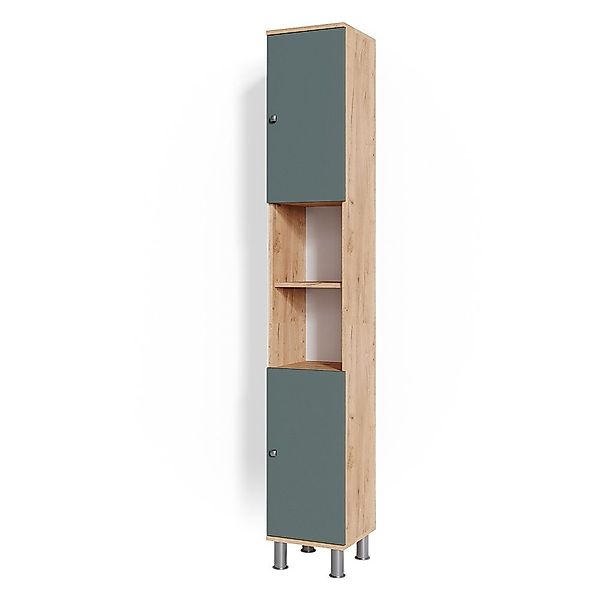 Vicco Hochschrank Fynn, Grün/Goldkraft Eiche, 30 günstig online kaufen