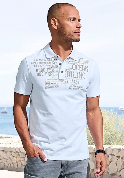 John Devin Poloshirt "mit Print", Regular-Fit, aus Slub-Qualität, mit Print günstig online kaufen