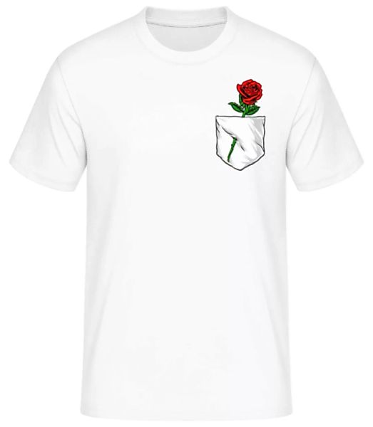 Brusttasche Rose · Männer Basic T-Shirt günstig online kaufen