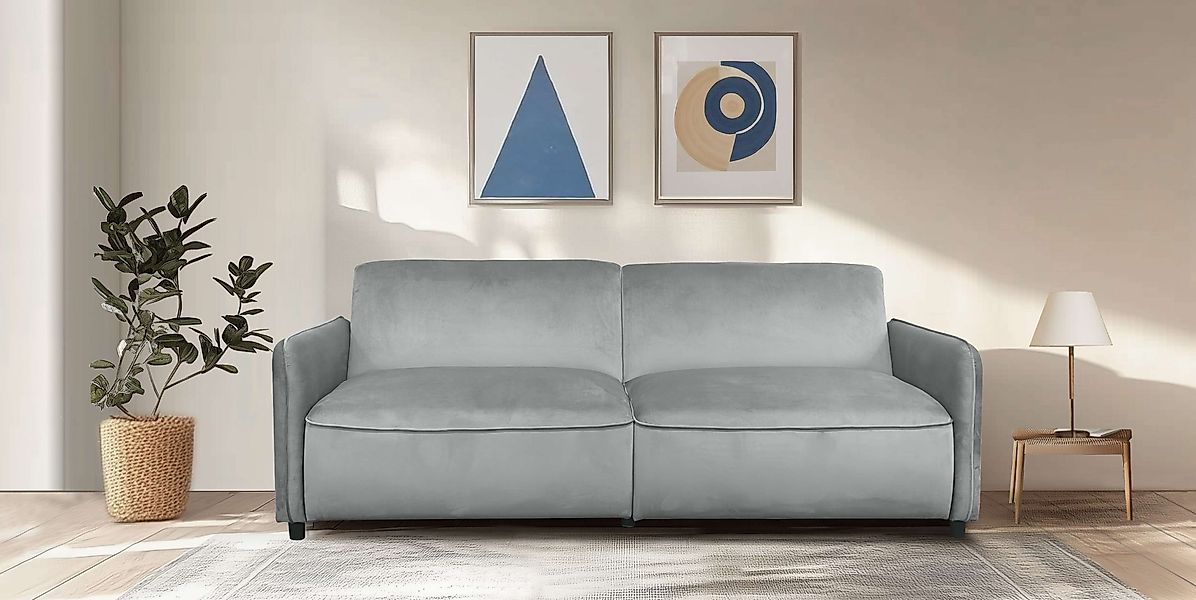 Dorel Home 3-Sitzer »Allie Curved Schlafsofa 209 cm«, Bettfunktion (110/190 günstig online kaufen