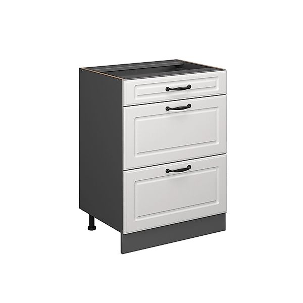 Vicco Küchenunterschrank R-Line Weiß Landhaus/Anthrazit 60 cm mit Schublade günstig online kaufen