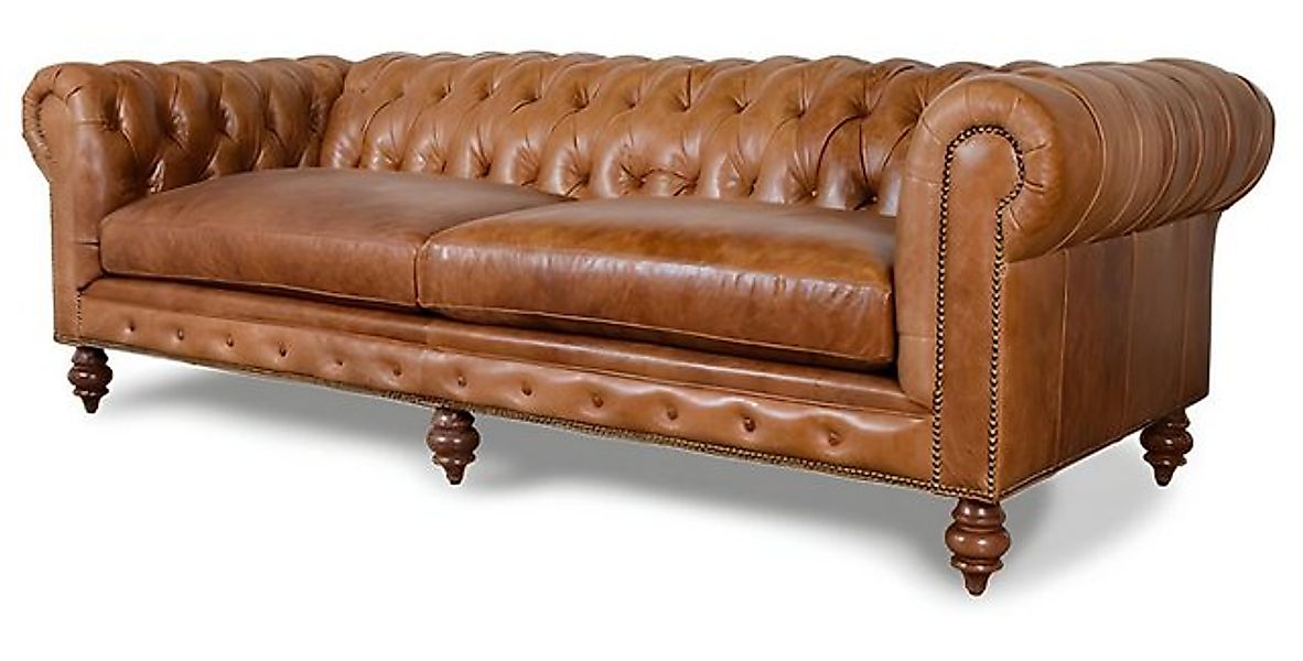 JVmoebel Sofa Echtes Leder Vintage Old Look Sofa Couch Polster 3 Sitzer Che günstig online kaufen