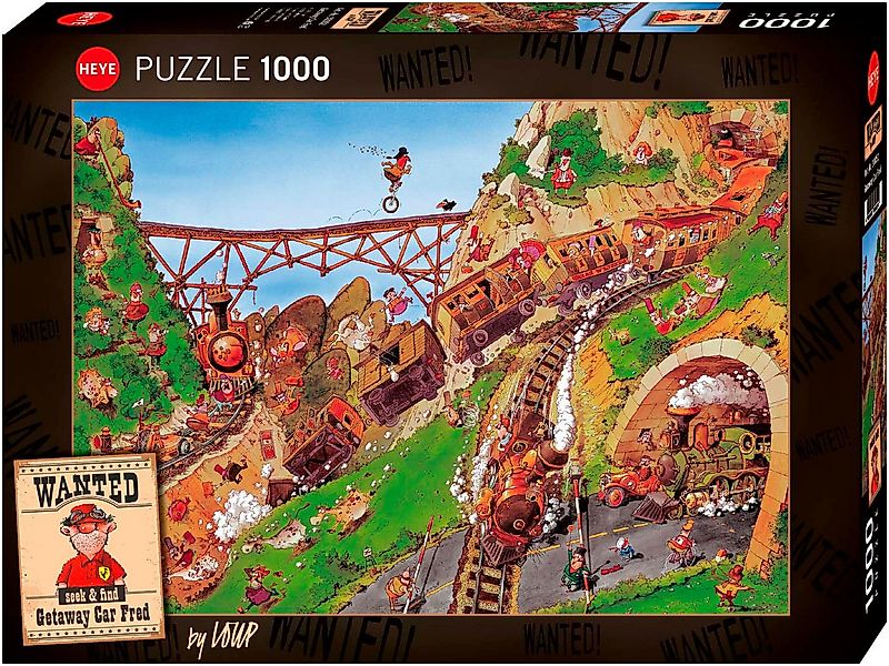 HEYE Puzzle Getaway Car Fred / Wanted!, 1000 Puzzleteile, Made in Germany günstig online kaufen