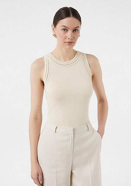 comma Rundhalspullover Strickpullunder Weiches Strick-Top mit Ajourmuster günstig online kaufen